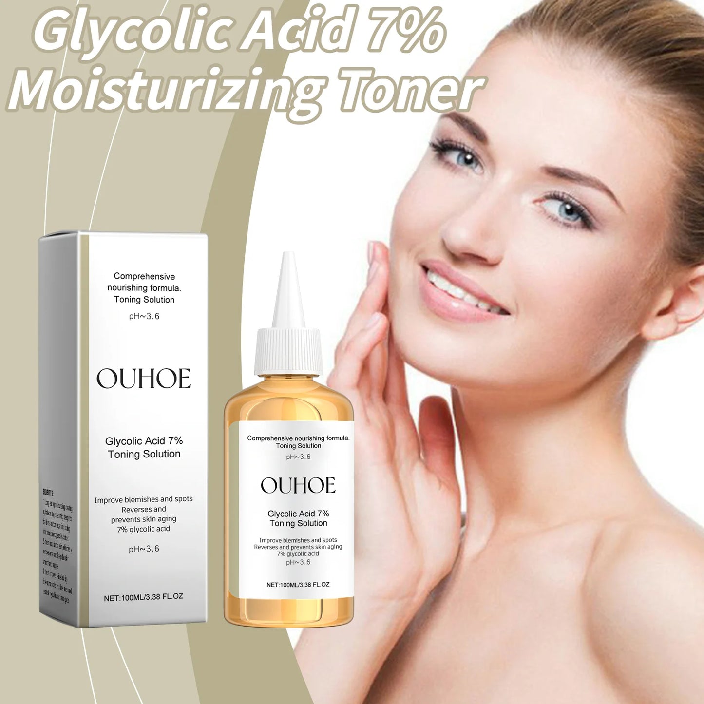 Tonique à l'Acide Glycolique 7% – Exfoliant, Hydratant & Éclat