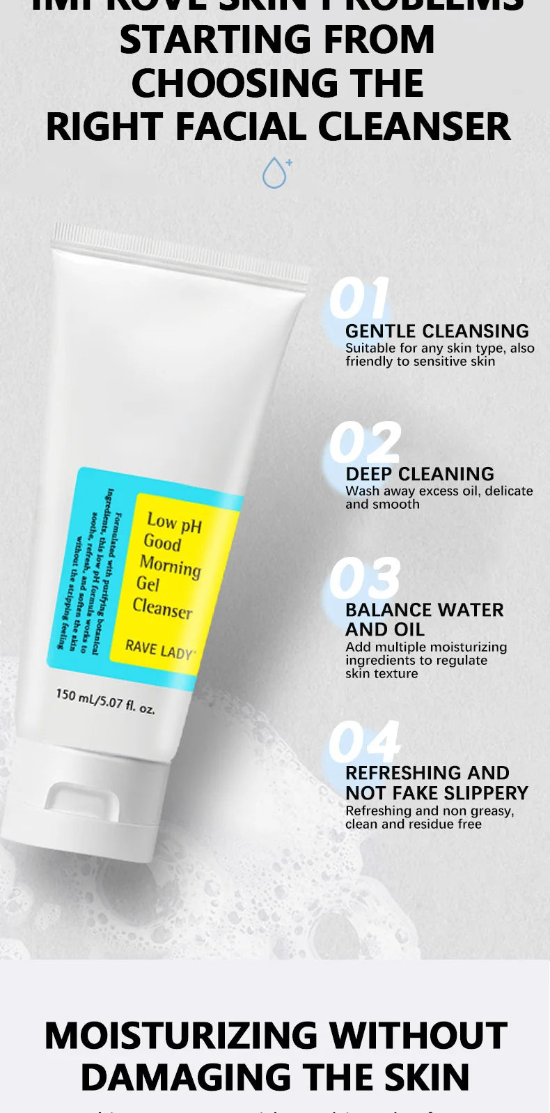 Nettoyant Visage Low pH Doux – Nettoyage Profond & Respectueux