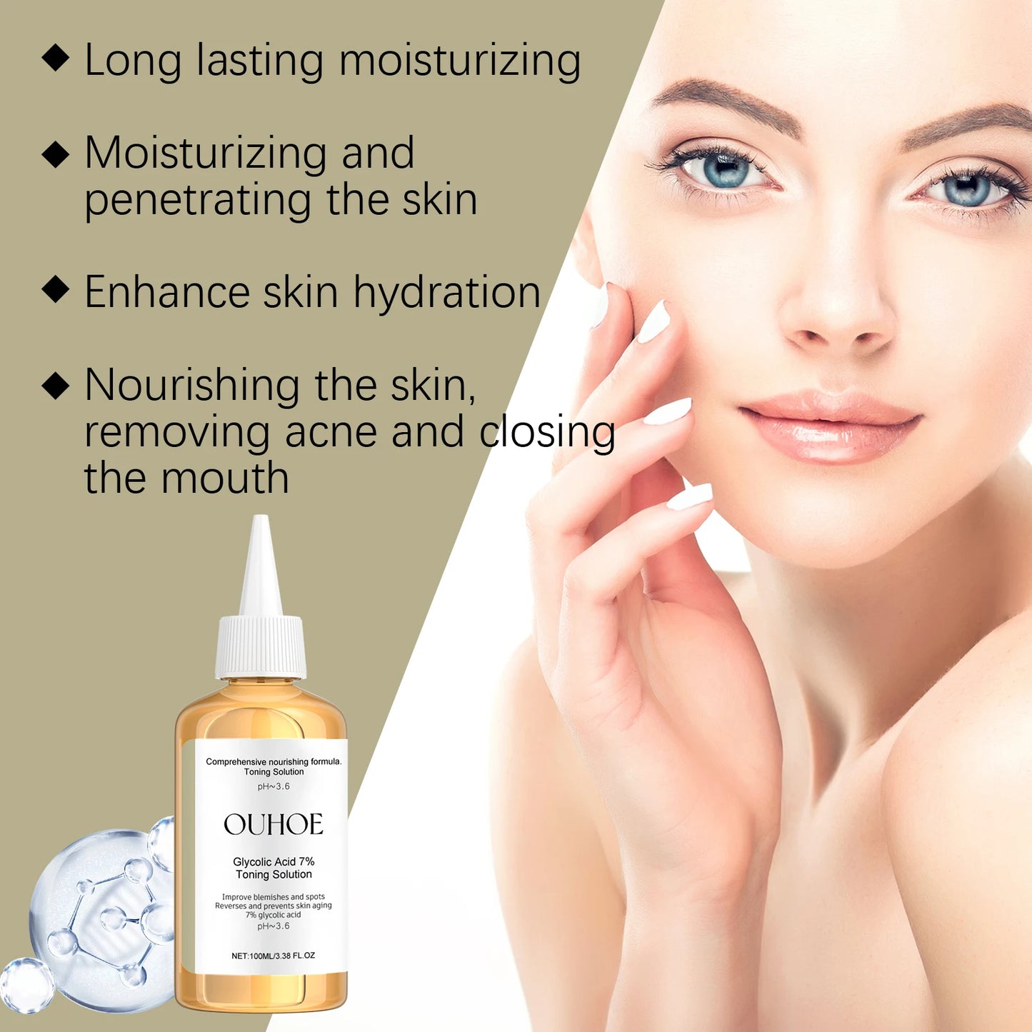 Tonique à l'Acide Glycolique 7% – Exfoliant, Hydratant & Éclat