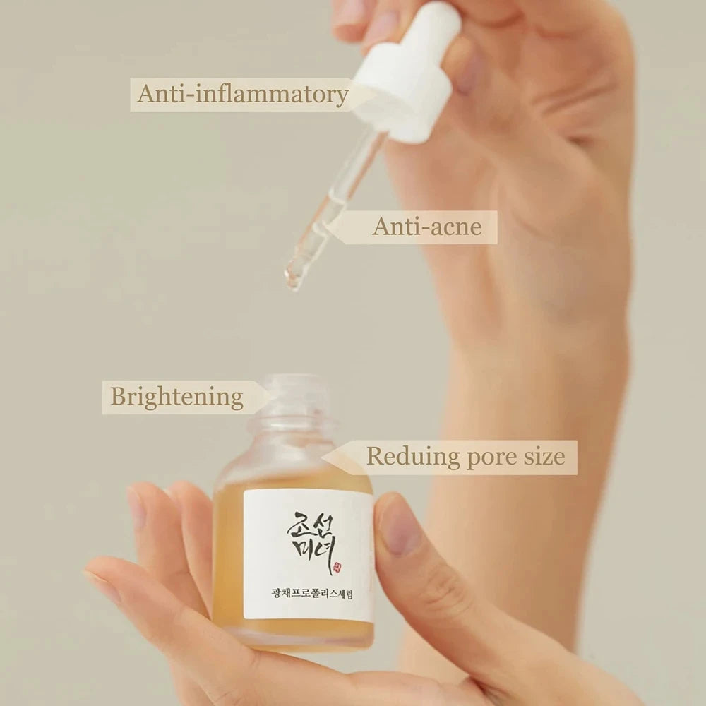 Sérum Visage Coréen – Thé Vert, Ginseng, Riz ou Propolis