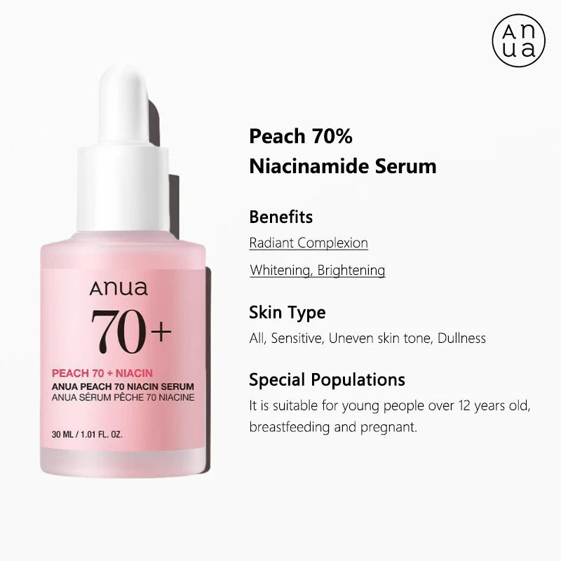 ANUA – Sérum Peach 70% Niacinamide Éclaircissant & Hydratant