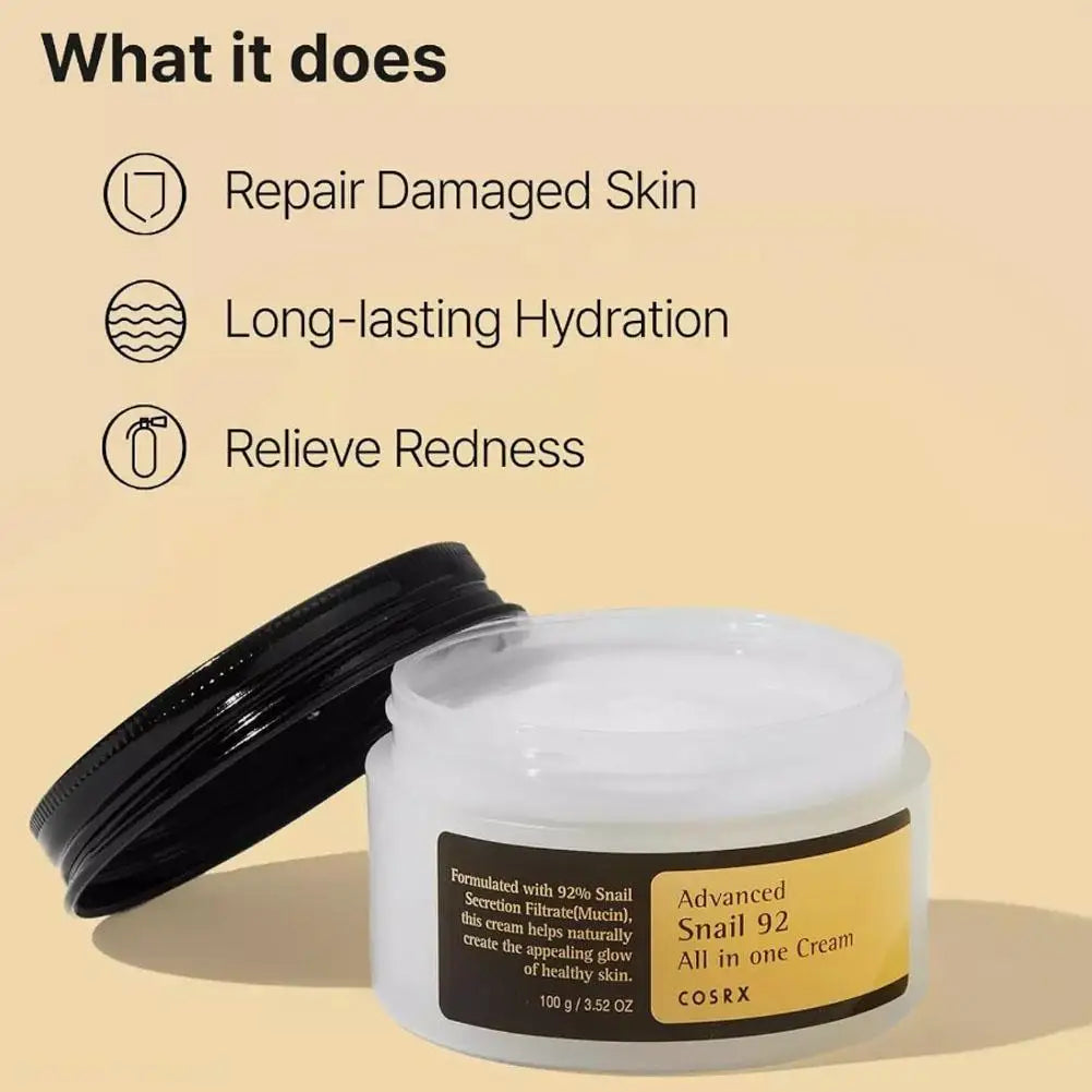 Crème Réparatrice à la Mucine d'Escargot 92% – Hydratation Intense