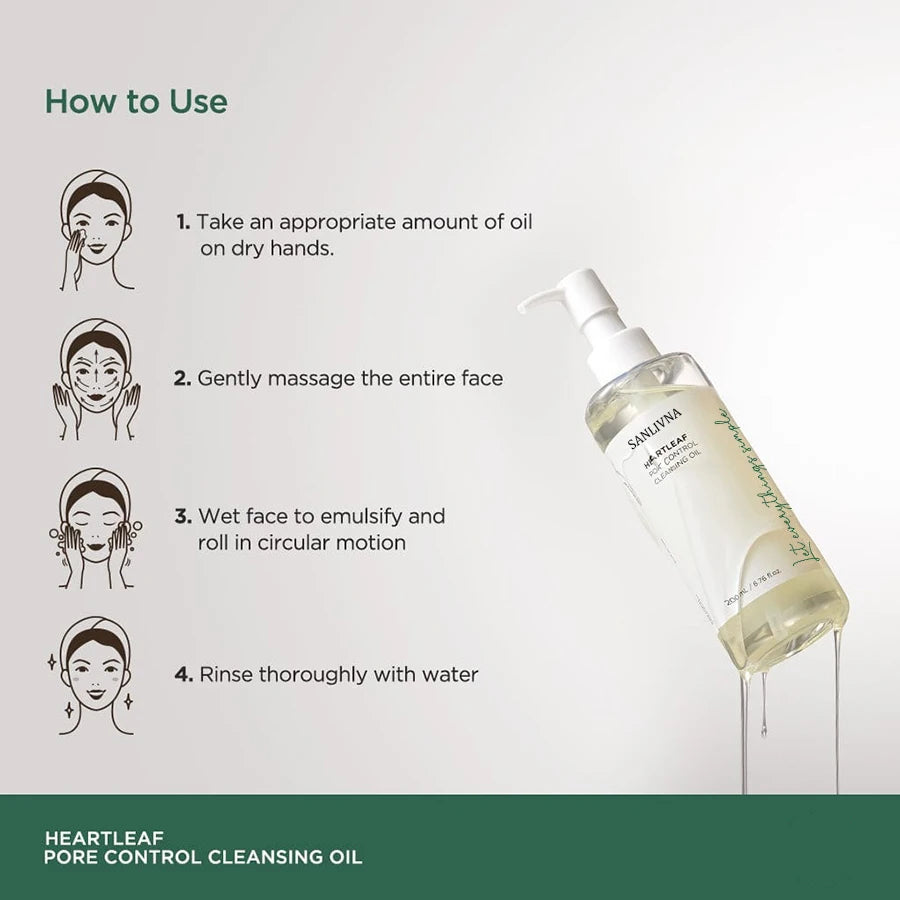 Huile Nettoyante Heartleaf – Double Nettoyage Doux & Démaquillant 200 ml