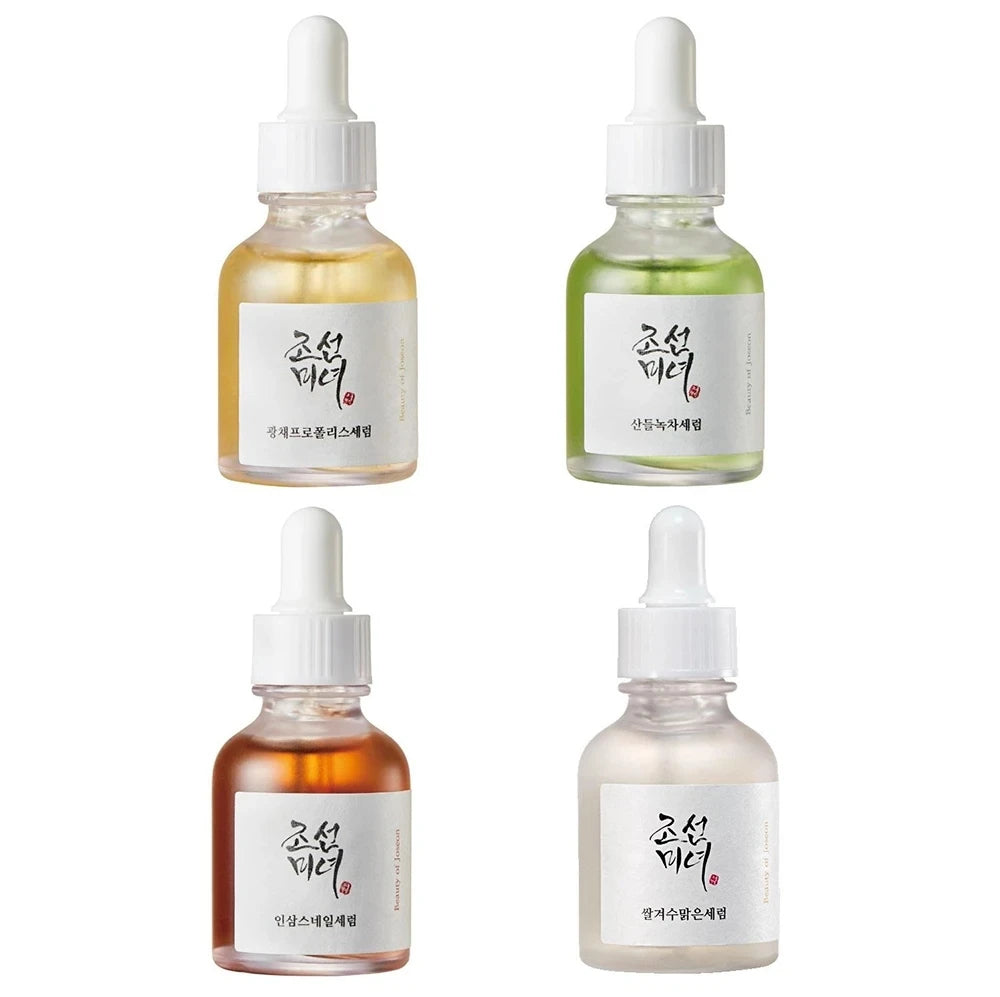 Sérum Visage Coréen – Thé Vert, Ginseng, Riz ou Propolis