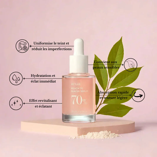 Anua - Sérum Hydratant & Éclaircissant 70% Niacinamide à la Pêche