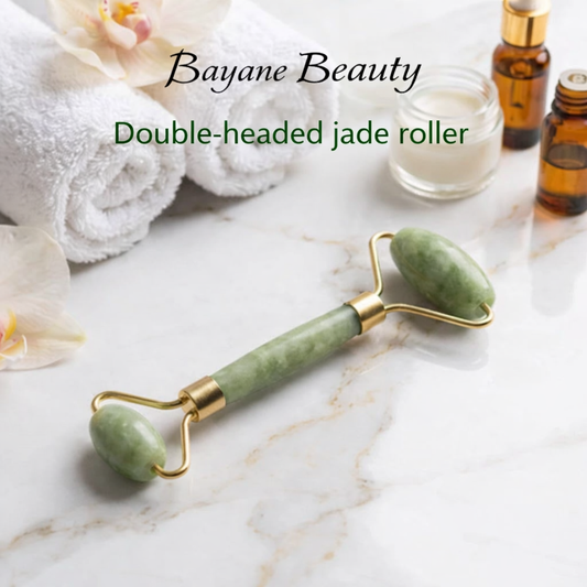 Rouleau de Jade Double Tête – Massage Visage & Éclat Naturel